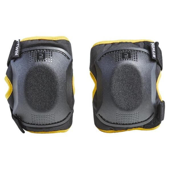 one-size-cycling-elbow-and-knee-protectors-set-3-6-years-yellow-btwin-8650737-1.jpg One Size Cycling Elbow and Knee Protectors Set 3-6 Years - Yellow