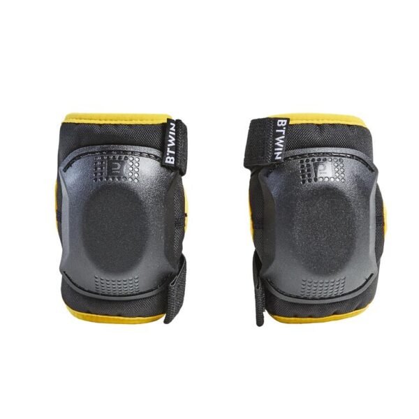 one-size-cycling-elbow-and-knee-protectors-set-3-6-years-yellow-btwin-8650737-2.jpg One Size Cycling Elbow and Knee Protectors Set 3-6 Years - Yellow